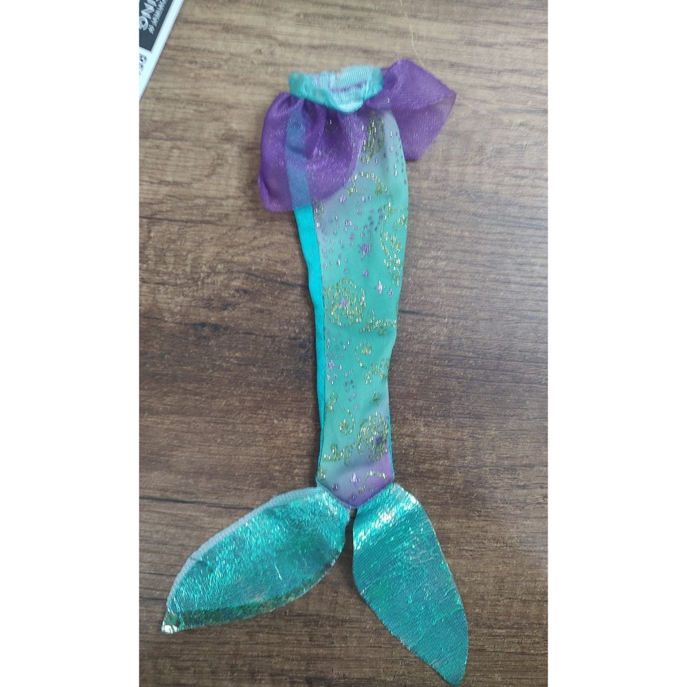 Fashion Doll Mermaid Doll Mermaid  Tail COSTUME Teal Purple Gold Glitter Detail